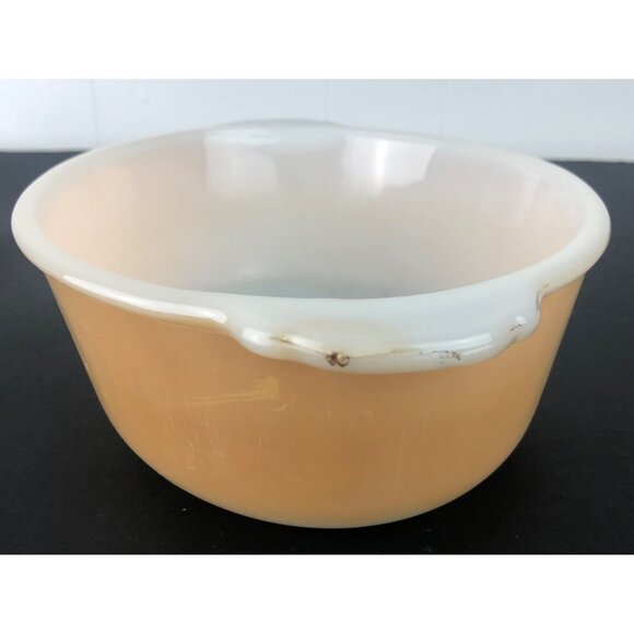 Fire King Anchor Hocking Peach Luster Swirl Round Casserole 1 1/2 Quart - Picture 6 of 13